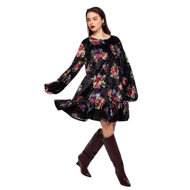 Peace and Chaos BOUQUET DRESS - Velvet (W26909 TYPOS)