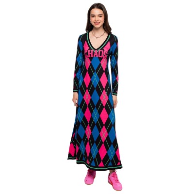Peace and Chaos ARGYLE LONG DRESS (W26919 TYPOS)