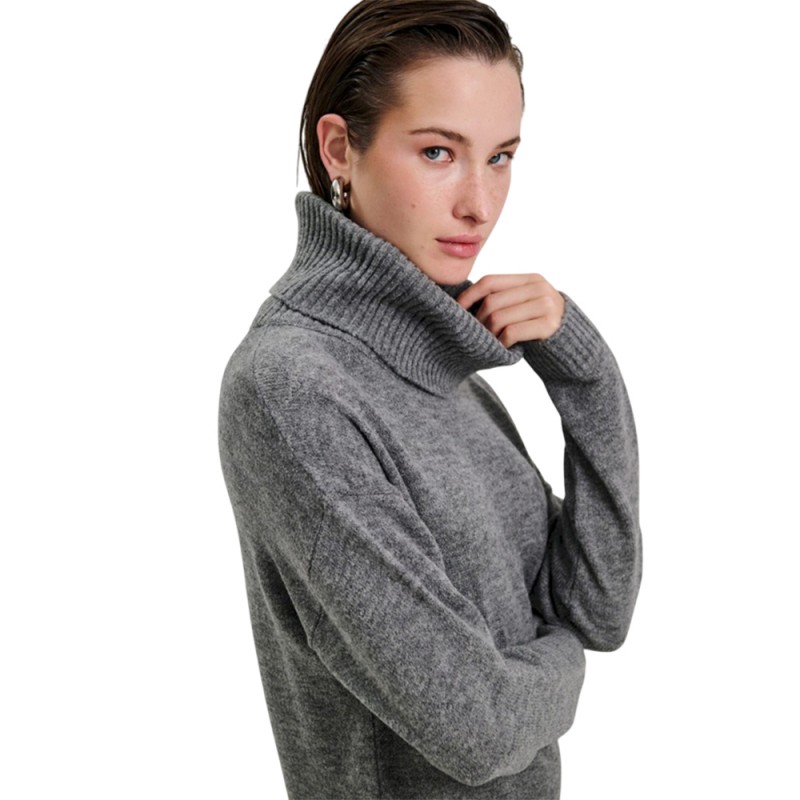 Combos Knitwear ΦΟΡΕΜΑ ΖΙΒΑΓΚΟ ΜΑΞΙ (W5THDZ0080 GREY)