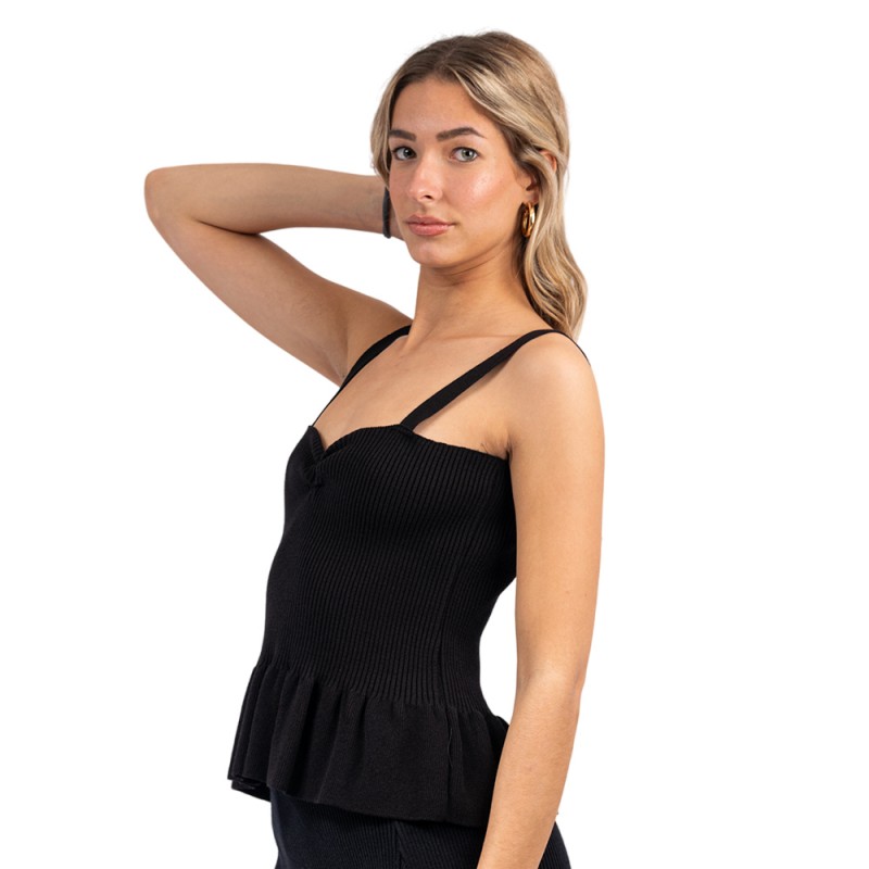 Combos Knitwear ΤΟΠ ΤΙΡΑΝΤΑ ΒΟΛΑΝ (W5TSBL0036 BLACK)