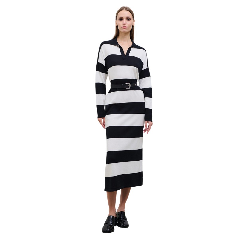 COMBOS BLACK AND IVORY KNIT DRESS (W7THDL0092 TYPE) COMBOS BLACK AND IVORY KNIT DRESS (W7THDL0092 TYPE)